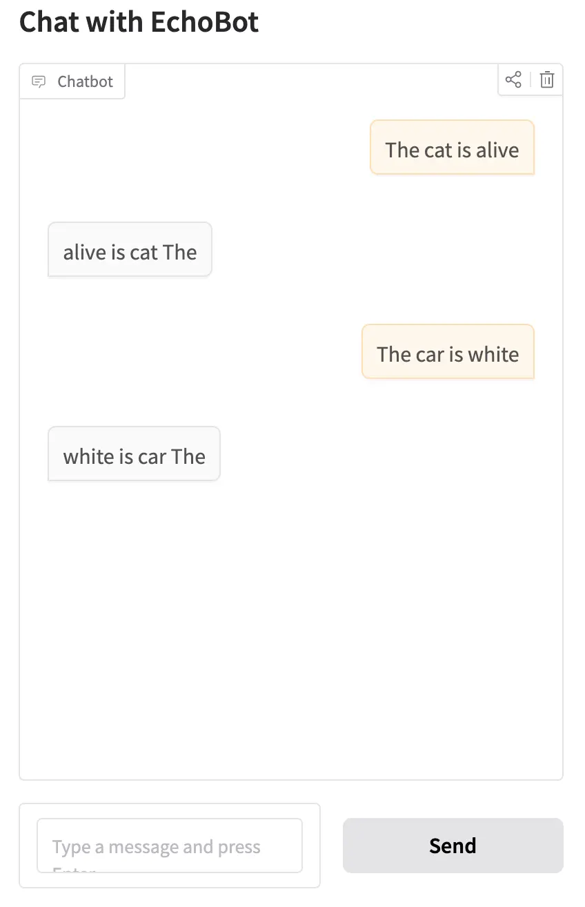 A screenshot of a chat window with two successful reversal tests